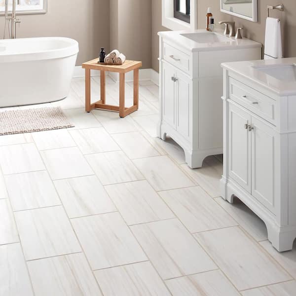 Archview Cloud White Matte 3 in. x 6 in. Glazed Porcelain Tile Sample