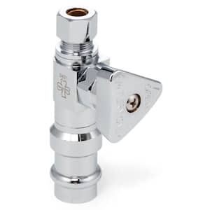 BV2Press 1/4 in. Turn Ball Valve Pro Press Straight Stop 3/8 in. Connection in Chrome