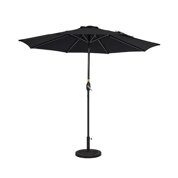 Unbranded 9 ft. Market Patio Umbrella in Black (Middle)