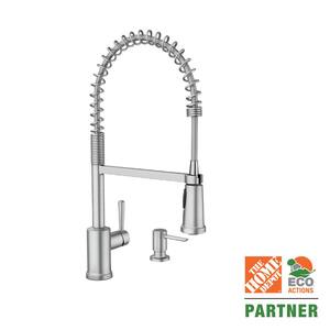 Indi Single-Handle Pre-Rinse Spring Pulldown Sprayer Kitchen Faucet with Power Clean in Spot Resist Stainless