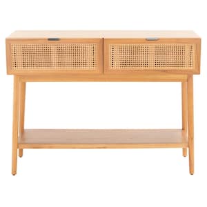 Baisley 42.01 in. Natural Rectangle Wood Console Table with Drawer