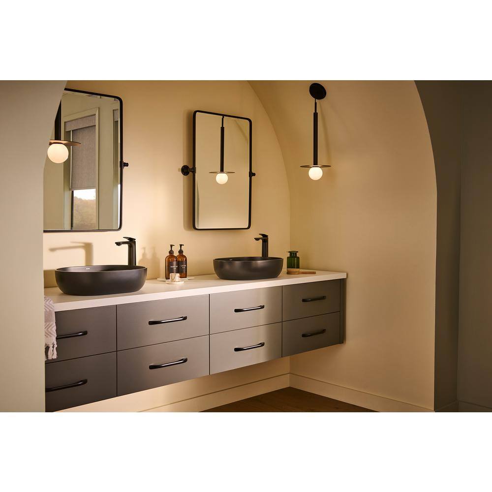 Matte Black 28" Stone Above-Counter Vessel Sink