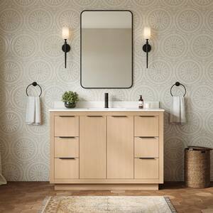 Maroni 48 in. W x 22 in. D Single Bath Vanity in Light Straw with Cultured Marble Vanity Top in White with White Basin
