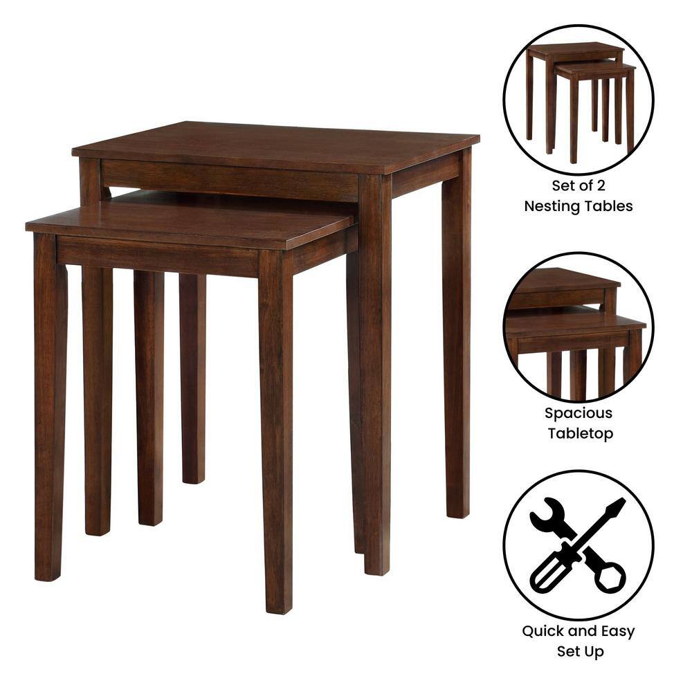 American Heritage Nesting Espresso End Tables (2-Piece) - thumbnail 8