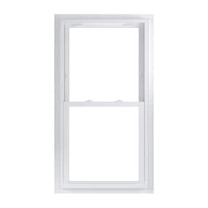 29.75 in. x 56.75 in. 70 Series Low-E Argon Glass Double Hung White Vinyl Fin with J Window, Screen Incl