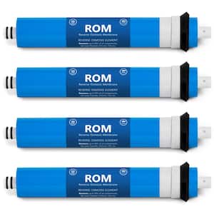 4 Pack Reverse Osmosis Membrane - 50 GPD Water Filter Replacement - Under Sink Reverse Osmosis System