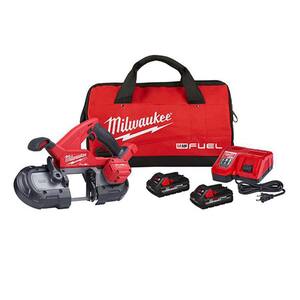 M18 FUEL 18V Lithium-Ion Brushless Cordless Compact Bandsaw Kit with Two 3.0 Ah High Output Batteries