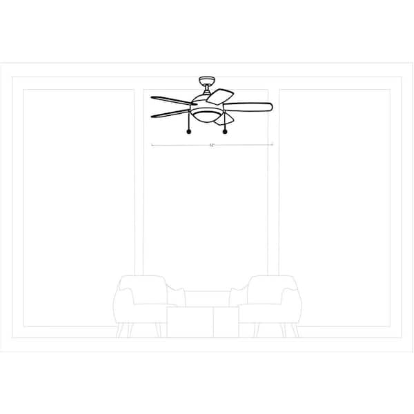 Generation Lighting - Discus Classic 52 in. Integrated LED Indoor Polished Nickel Ceiling Fan with 3000K Light Kit