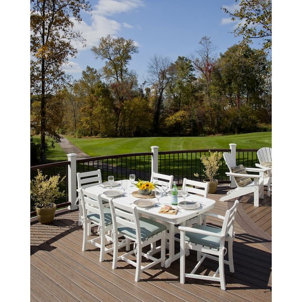 Yacht Club 37 in. x 72 in. Stepping Stone Patio Dining Table