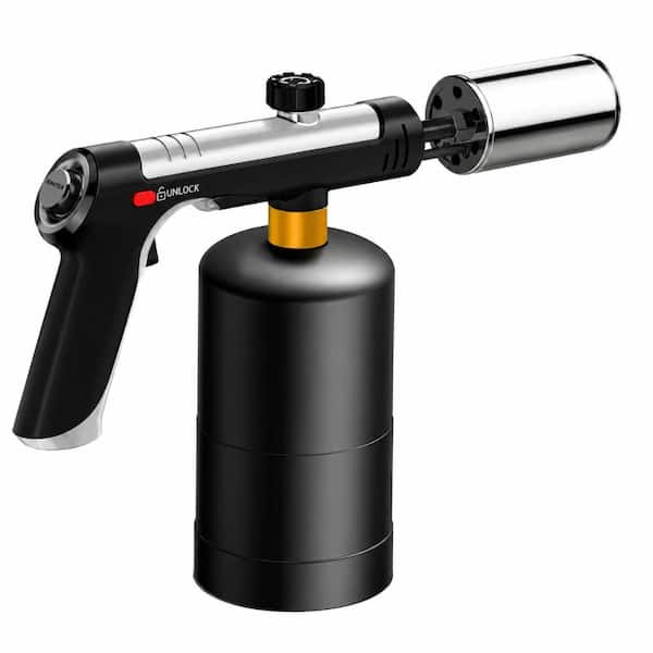 14.37 in. ABS and Stainless Steel Black Propane Torch Gun with Adjustable Flame, Safety Lock and Max Fire Button