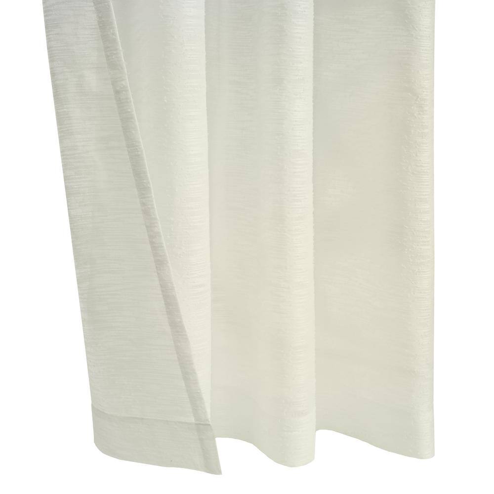 Off-White Sheer Grommet Top Polyester Curtain Panel