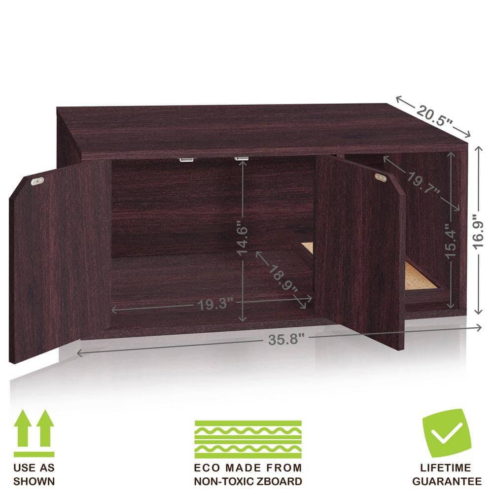 Espresso Eco-Friendly zBoard Cat Litter Box Enclosure