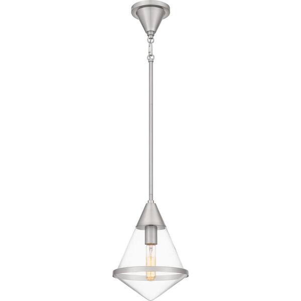 Quoizel Hidalgo 1 Light Brushed Nickel Mini Pendant Light Qpp6160bn The Home Depot 8461