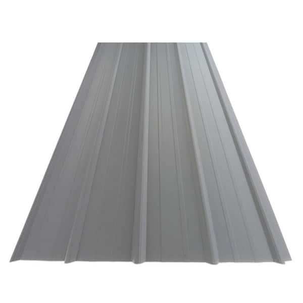 3 ft. x 8 ft. SM-Rib 29-Gauge Galvalume Zinc/Aluminum Coated Steel Roof/Siding Panel in Grey