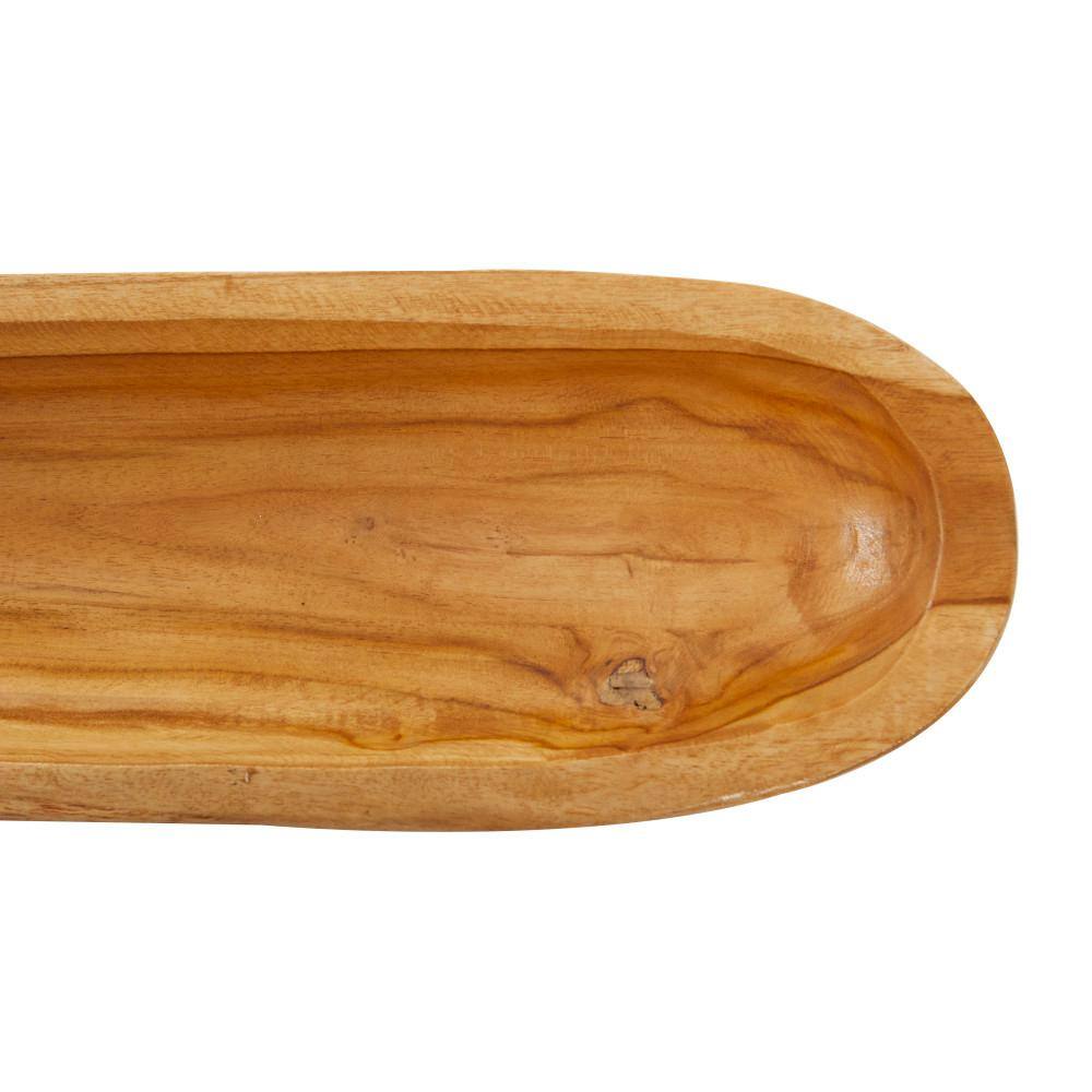 Handmade Teak Wood Live Edge Oval Serving Tray