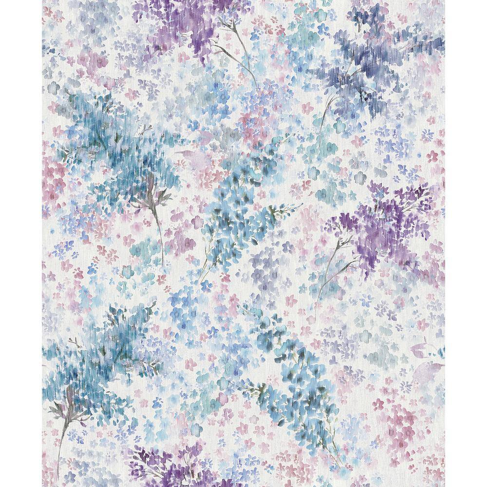 Flora Collection Purple Soft Floral Foliage Matte Finish Non-Pasted Vinyl o