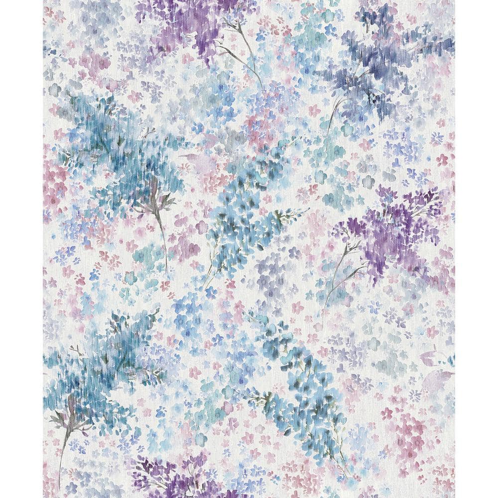 Flora Collection Purple Soft Floral Foliage Matte Finish Non-Pasted Vinyl o