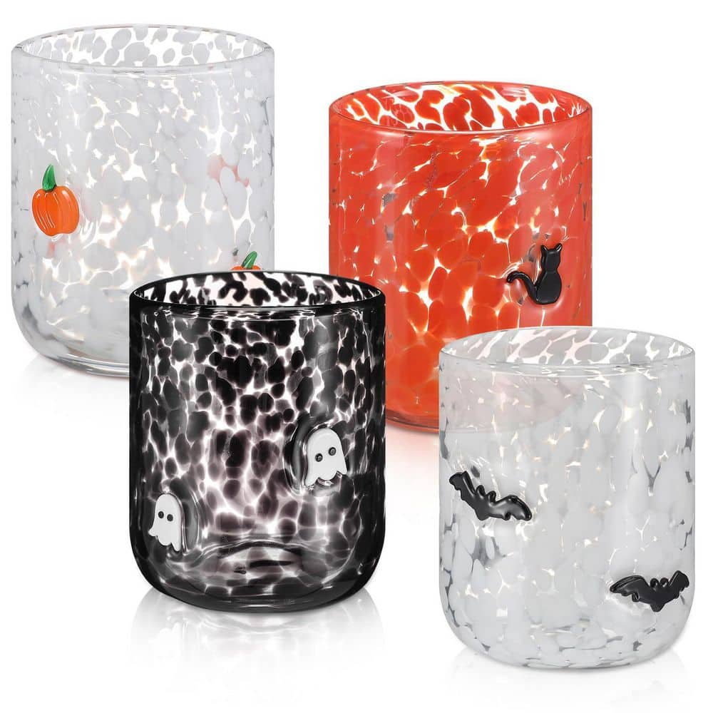 4 Piece Halloween Icon Glass Cups, 16 oz. Double Old Fashioned Drinking Cups for Halloween Party Decoration price history on PriceWatchPro