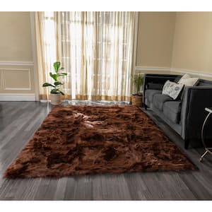 Rectangle Silver Wolverine Faux Fur Area Rug Lodge Cabin Furry Furs Rug 