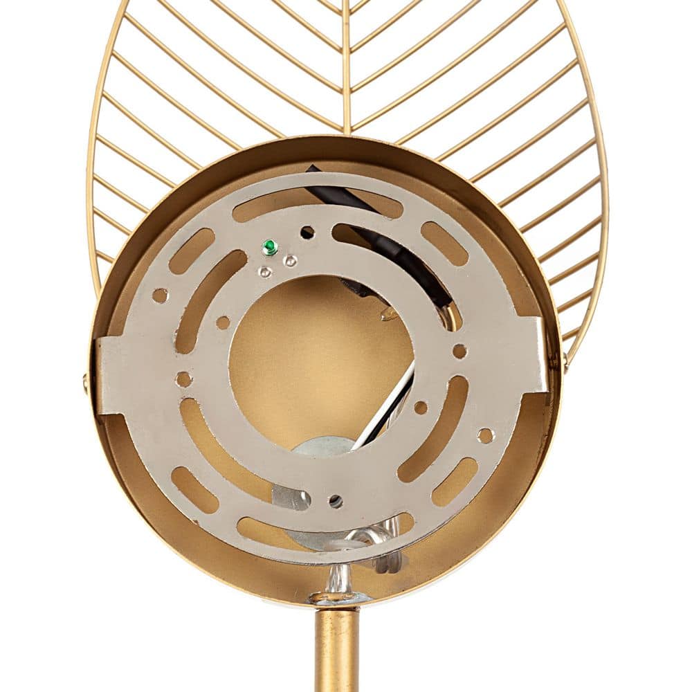 Gold Leaf Shade Plug-In Wall Sconce with Long Cord