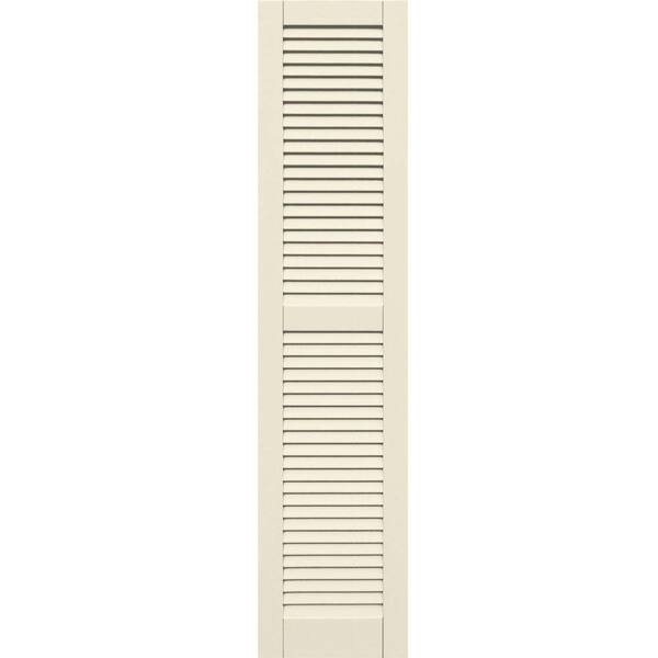 Winworks Wood Composite 15 in. x 66 in. Louvered Shutters Pair #651 Primed/Paintable