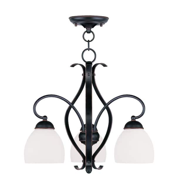 Livex Lighting Brookside 3 Light Olde Bronze Convertible Chain Hang/Ceiling Mount