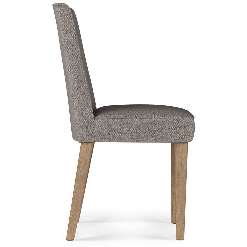 Elegant Taupe Rubberwood Upholstered High-Back Side Chair