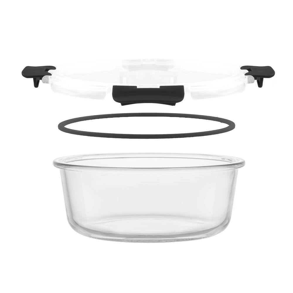 JoyFul 24-Piece Clear and Black Glass Meal Prep Containers Set