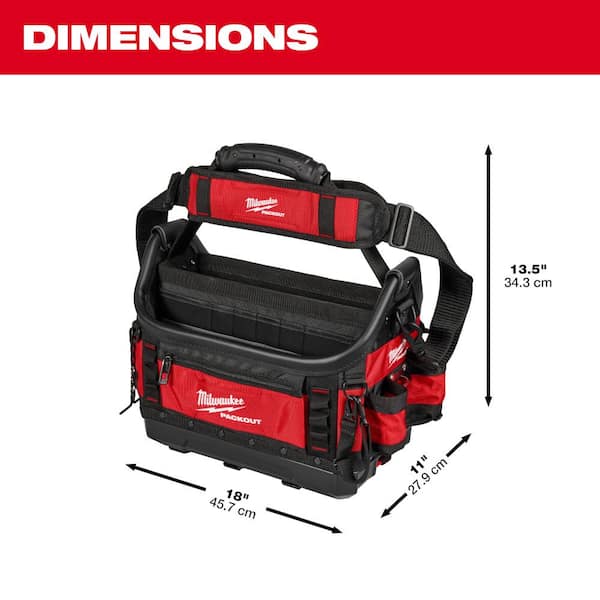 Milwaukee PACKOUT 15 in. Structured Tote with PACKOUT Black 24 oz