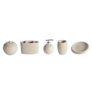  Terramoza Ceramic Bathroom Accessory Set, 5 Pcs