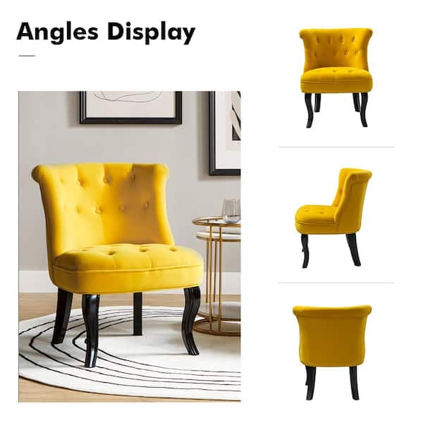 Yellow armless online chair