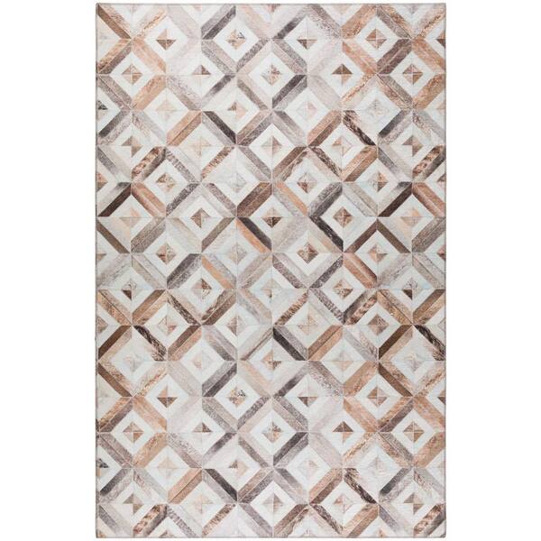 Addison Rugs Abilene Gray 3 ft. x 5 ft. Patchwork Faux Hide Chenille