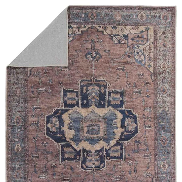 Barrymore Blue/Dark Brown 3 ft. x 8 ft. Medallion Indoor Area Rug