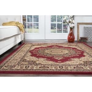 Sensation Red 9 ft. x 12 ft. Traditional Area Rug