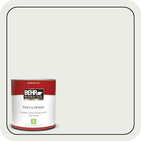 BEHR PREMIUM PLUS 1 qt. #52 White Flat Low Odor Interior Paint & Primer