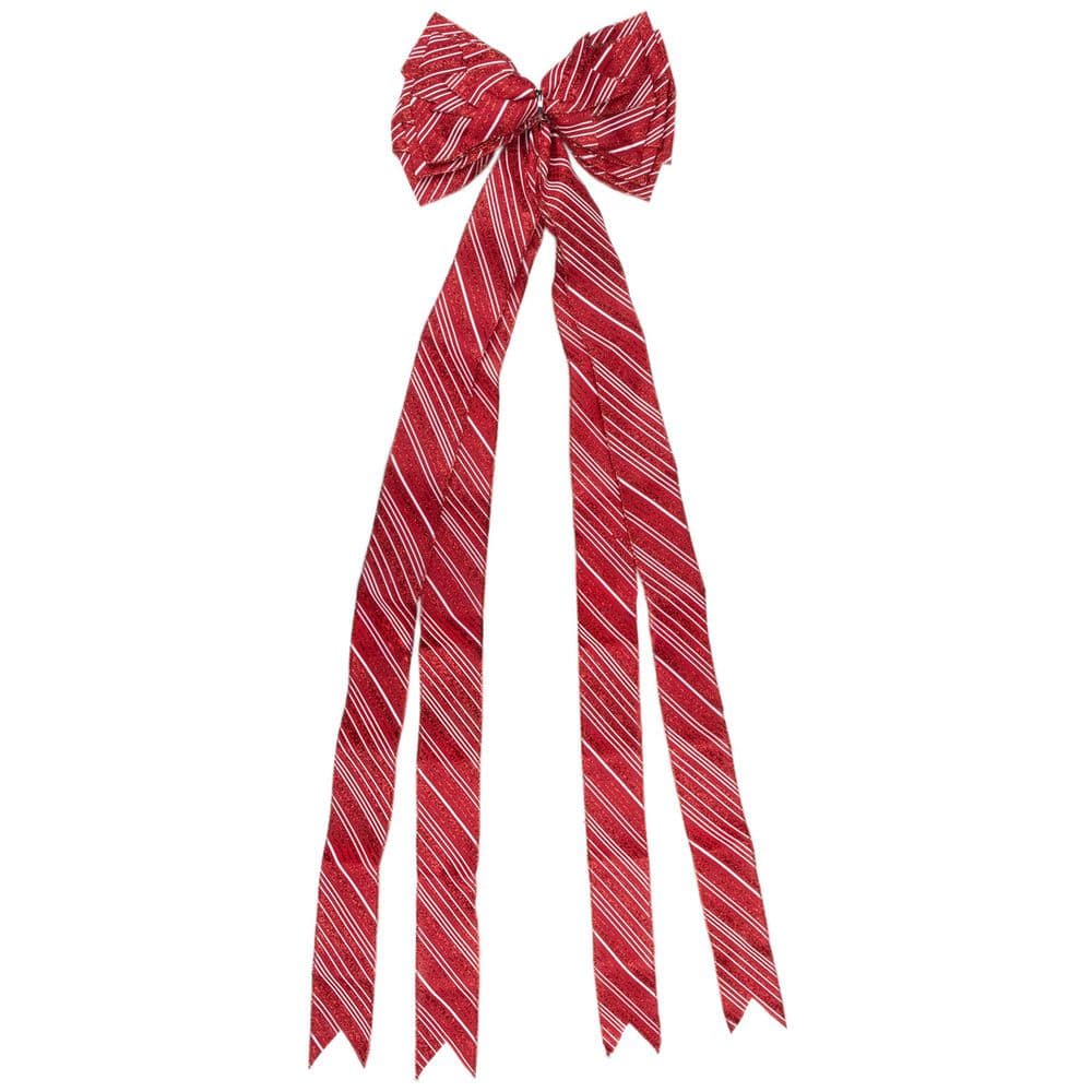 48in. x 10in. Red and White Striped 16 Loop Christmas Bow Decoration price history on PriceWatchPro