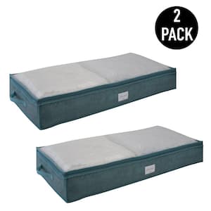 40 in. x 18 in. x 6 in. Dusty Blue Non-Woven Fabric Under the Bed (2-Pack) Storage Bag
