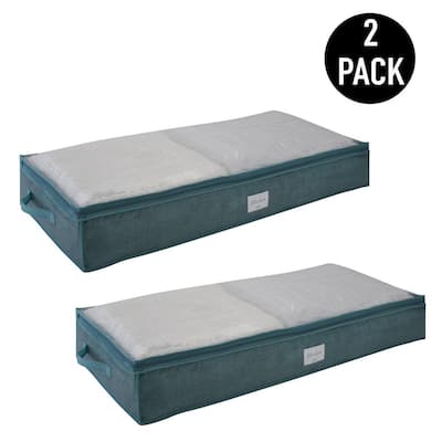 GCP Products Under Bed Storage Bins With Lids - 2Pack Underbed Storage  Containers Foldable Stackable Storage Box