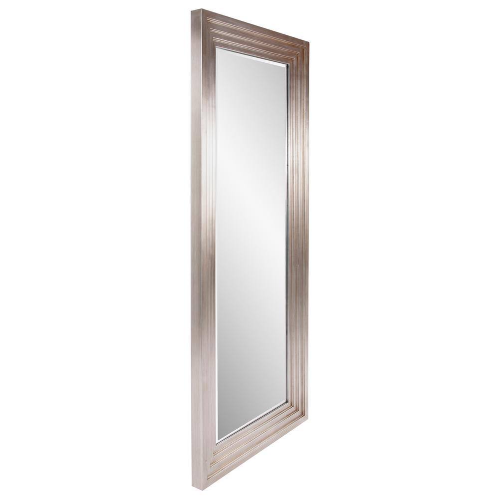 Tall Charcoal Gray Wood Full Length Rectangular Mirror