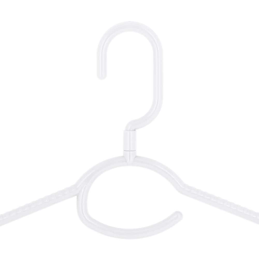 White Heavyweight Plastic 360 Swivel Neck Hangers, 5-Pack
