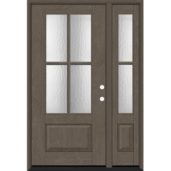 Steves & Sons Regency 51 in. x 80 in. 3/4 Lite 4SDL Oasis Deco Glass LHIS Prefinish Ashwood Fiberglass Prehung Front Door 1_ 12 in. SL