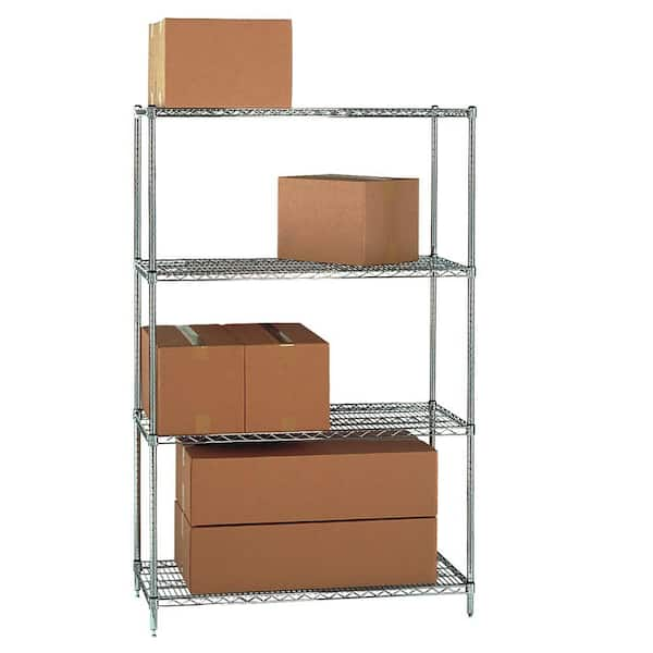 Regency 24 x 60 x 74 Wire Shelving Unit with 143 Yellow Bins