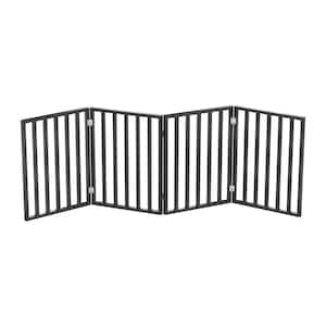 4-Panel Indoor Foldable Pet Gate, Black