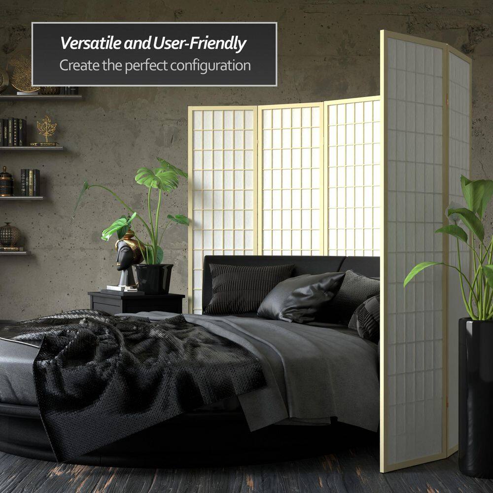 Ivory Shoji 3-Panel Folding Room Divider with Rice Paper