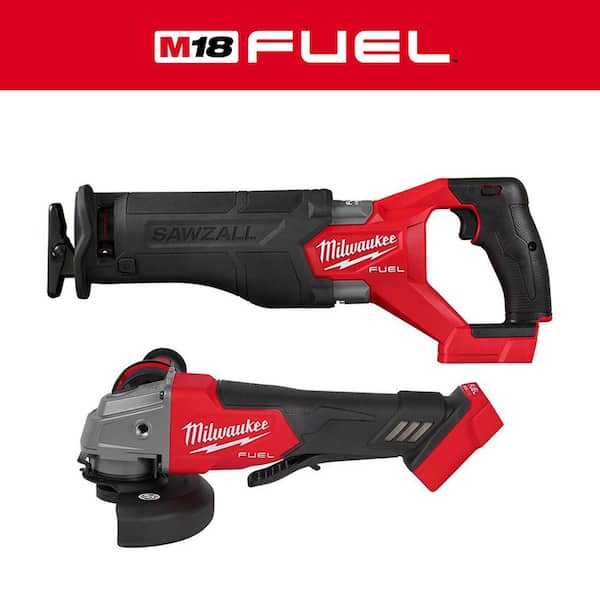 Milwaukee M18 FUEL GEN-2 18V Lithium-Ion Brushless Cordless SAWZALL Reciprocating Saw W/M18 FUEL 4-1/2 in. Grinder
