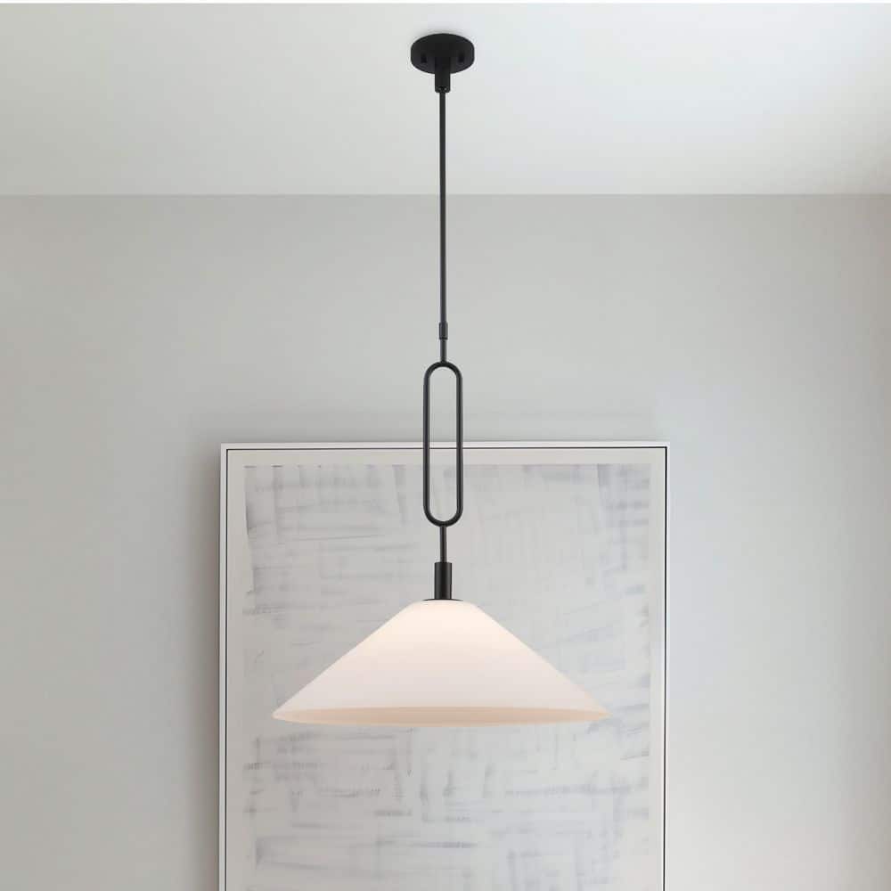 Bel Air Lighting Lumidrop 22 in. 1-Light Black Hanging Pendant