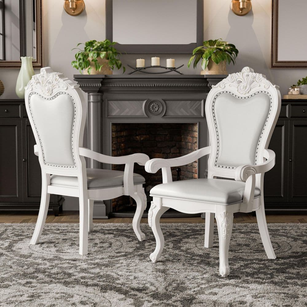 Furniture of America Divino Grand White Leatherette Upholstered