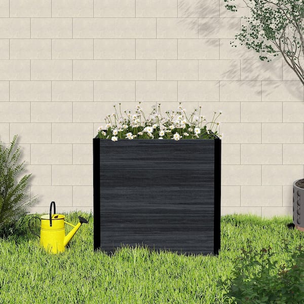 mondaria 31.5 in. L x 31.5 in. W Black Composite Panel Raised Garden Bed Tree Planter Box