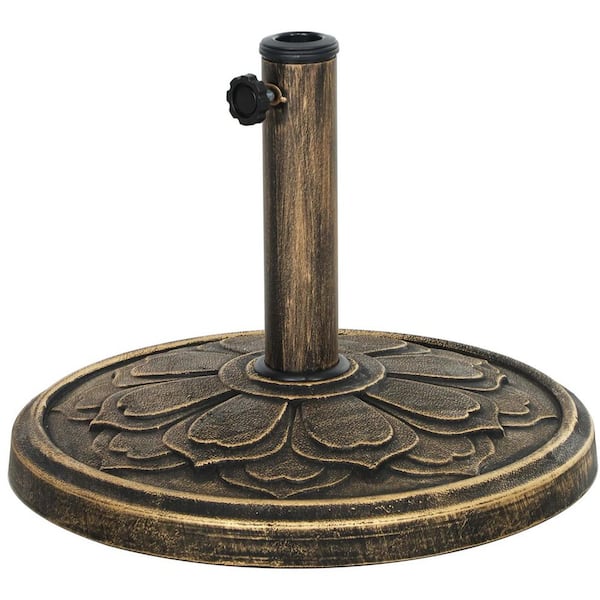 Cubilan 26 lb. Resin, Concrete, Steel Patio Umbrella Base in Bronze