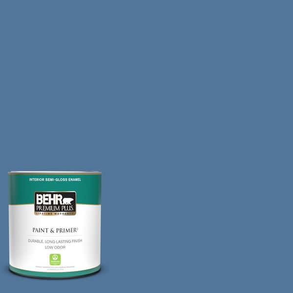 BEHR PREMIUM PLUS 1 qt. #580D-6 Liberty Semi-Gloss Enamel Low Odor Interior Paint & Primer